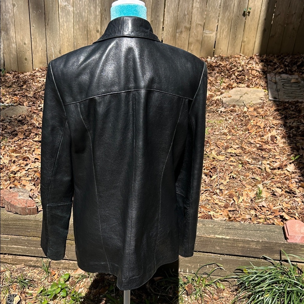Alfani Black Leather Women's Jacket - Picture 4 of 5
